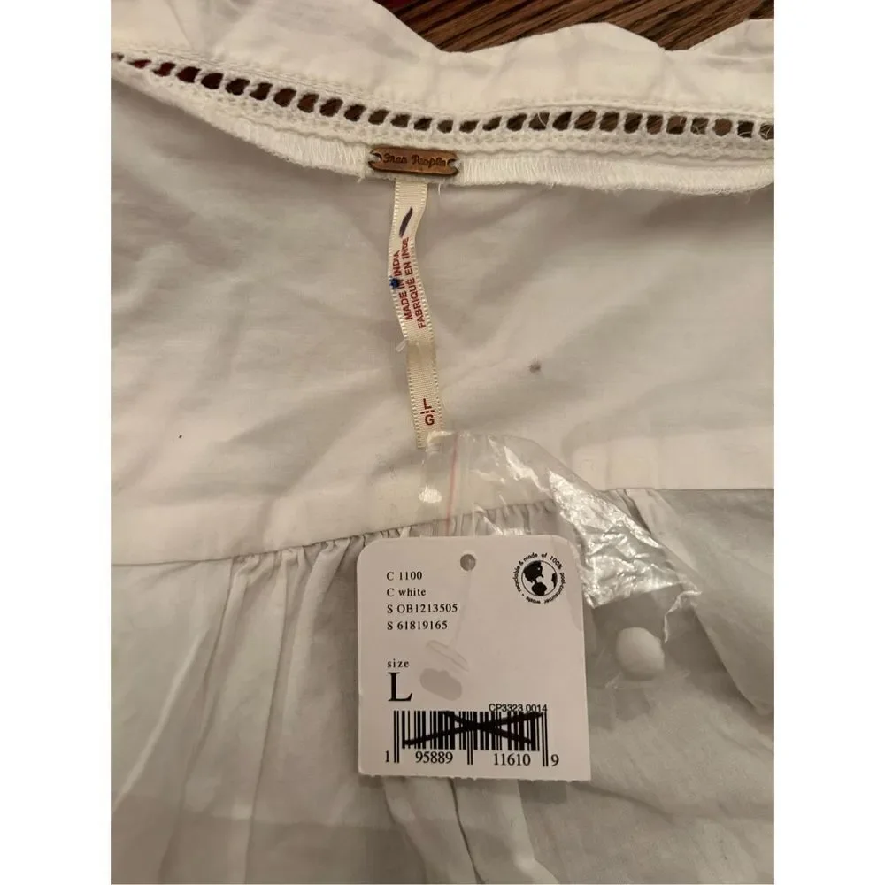 Free people Louella Embroidered Top size L